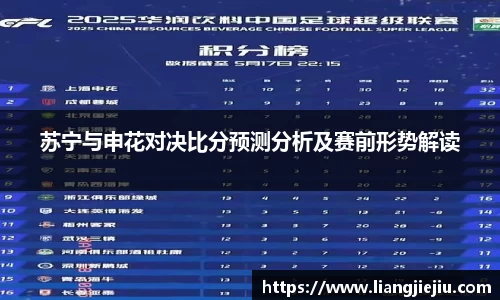 苏宁与申花对决比分预测分析及赛前形势解读